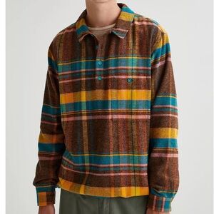 Urban Outfitters Without Walls Brown Plaid Over-Shirt Cotton Flannel-Large